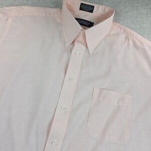Alexander Lloyd Button-Up Shirt Mens 18 Pink Short Sleeve Regular Fit Solid